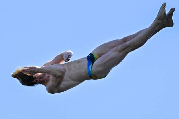 Lander Roels of Belgium competes in the High Diving Men s 20m Final during the European Aquatics Championships at the Olympic Aquatic Center in Paris (France), August 7, 2026. Giorgio Scala DBM - Deepbluemedia Insidefoto