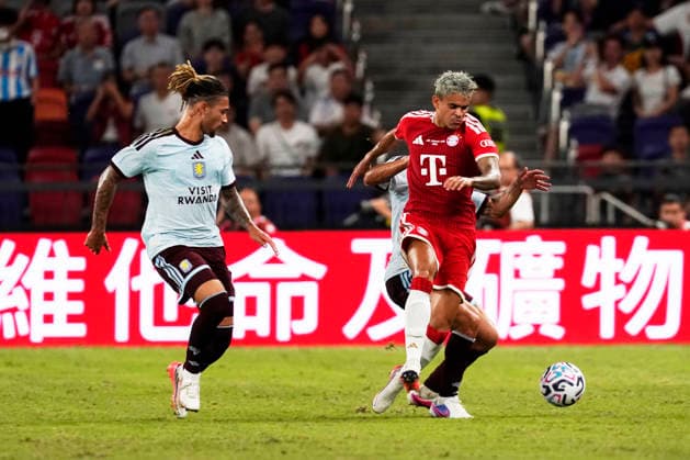 HONGKONG-SOCCER Luis Diaz of FC Bayern Munich during a match of FC Bayern Munich VS Aston Villa at Kai Tan Stadium during the Audi Football Summit 2026 in Hong Kong, August 7, 2026. NEXPHER Vernon Yuen HONG KONG
