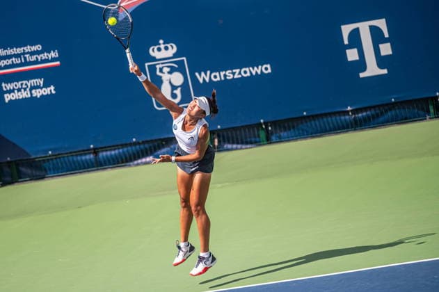 Warszawa 07.08.2026. Tennis. WTA, Tennis Damen 125 Warsaw T-Mobile Polish Open, day 6, Warsaw, Poland --- Tenis. Turniej WTA 125 Warsaw T-Mobile Polish Open, dzien 6, Warszawa Persons shown : Carol Young Suh Lee Fot. Kai Taller Arena Akcji NEWSPIX.PL --- newspix.pl 