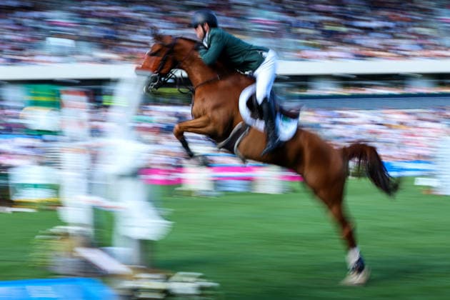 2026 Dublin Horse Show, Laya Arena, Dublin 7 8 2026 Nations™ Cup of Ireland for award of the Aga Khan Trophy Ireland™s Shane Sweetnam on Coriaan Van Klapscheut Z Shane Sweetnam on Coriaan Van Klapscheut Z 7 8 2026  Copyright: xx DC3A9362_1