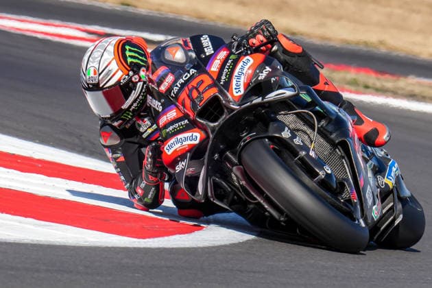 Marco Bezzecchi (Italy) of the Aprilia Racing ( 72) during Practice at Round 12 of the 2026 Qatar Airways Grand Prix of Great Britain at Silverstone Circuit, Towcester, England on the 7 August 2026.  Copyright: xDavidxHornx PMI-7310-0064