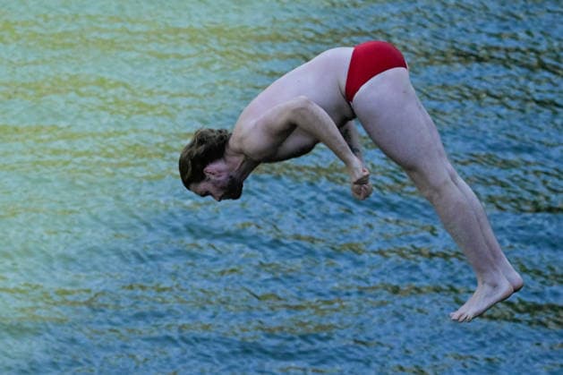 Lander Roels of Belgium competes in the High Diving Men s 20m Final during the European Aquatics Championships at the Olympic Aquatic Center in Paris (France), August 7, 2026. Giorgio Scala DBM - Deepbluemedia Insidefoto