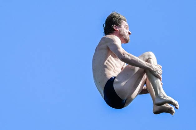 Gary Hunt of France competes in the High Diving Men s 20m Final during the European Aquatics Championships at the Olympic Aquatic Center in Paris (France), August 7, 2026. Giorgio Scala DBM - Deepbluemedia Insidefoto