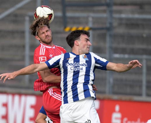 07.08.2026, xophax, Fussball 1.Bundesliga, 1.FC Koeln Testspiel im Franz - Kremer - Stadion in Köln . 1.FC Köln gegen Real Sociedad San Sebastian. Jan Thielmann, links ( 1.FC Köln ) und Luken Beitia , rechts ( San Sebastian ) Kitzbühel *** August 7, 2026, xophax, Soccer, Bundesliga 1, 1. FC Köln Friendly Match at Franz Kremer Stadium in Cologne: 1. FC Köln vs. Real Sociedad San Sebastián; Jan Thielmann (left, 1. FC Köln) and Luken Beitia (right, San Sebastián); Kitzbühel