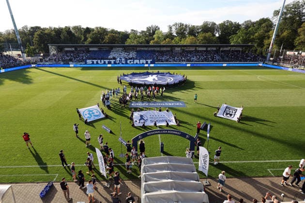 07.08.26 Stuttgarter Kickers - SSV Ulm 1846 Deutschland, Stuttgart, 07.08.2026, Fussball, Regionalliga Südwest, Saison 2026 2027, Stuttgarter Kickers- SSV Ulm 1846: Eröffnungsspiel Regionalliga Südwest Feature Übersicht GAZi Stadion auf der Waldau. *** August 7, 2026: Stuttgarter Kickers vs. SSV Ulm 1846, Germany, Stuttgart, August 7, 2026, Soccer, Regionalliga Southwest, 2026–2027 Season, Stuttgarter Kickers vs. SSV Ulm 1846 Opening Match, Regionalliga Southwest, Feature Overview, GAZi Stadium on the Waldau