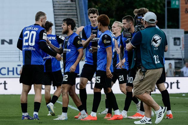 07.08.2026, xhettx, Fussball 3.Liga, SV Waldhof Mannheim - Fortuna Düsseldorf v.l. Jubel um das 2:0 durch Julian Ulbricht (SV Waldhof Mannheim, 10) (DFL DFB REGULATIONS PROHIBIT ANY USE OF PHOTOGRAPHS as IMAGE SEQUENCES and or QUASI-VIDEO) *** August 7, 2026, xhettx, Soccer 3rd Division, SV Waldhof Mannheim vs. Fortuna Düsseldorf: Jubilation over the 2–0 goal by Julian Ulbricht, SV Waldhof Mannheim, 10. DFL and DFB regulations prohibit any use of photographs as image sequences and or quasi-video.