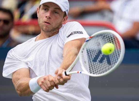 August 7, 2026, Montreal, Pq, Canada: Tallon Griekspoor of the Netherlands hits a return to Matteo Arnaldi of Italy during third round tennis action at the National Bank Open in Montreal on Friday, Aug. 7, 2026. Canada News - August 7, 2026  - ZUMAc35_ 20260807_zaf_c35_016 Copyright: xChristinnexMuschix