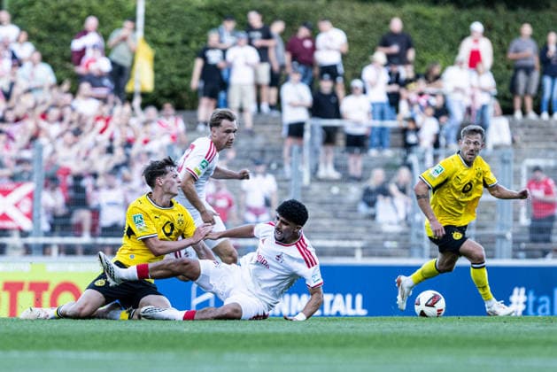 Regionalliga West: Borussia Dortmund II - 1.FC Köln II, 07.08.2026 Finn Fuchs (Borussia Dortmund U23, 3), Fayssal Harchaoui (1. FC Köln U23, 15) Regionalliga West: Borussia Dortmund II - 1.FC Köln II, Rote Erde, Dortmund; 07.08.2026 DFB regulations prohibit any use of photographs as image sequences and or quasi video. *** Regionalliga West: Borussia Dortmund II 1, FC Köln II 0, August 7, 2026; Finn Fuchs, Borussia Dortmund U23, 3, Fayssal Harchaoui 1 FC Cologne U23, 15 Regional League West Borussia Dortmund II 1 FC Cologne II, Rote Erde, Dortmund August 7, 2026 DFB regulations prohibit any use of photographs as image sequences and or quasi-video Copyright: xBEAUTIFULxSPORTS Buriakovx