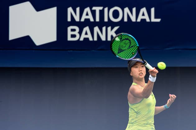August 7, 2026, Toronto, Ontario, Canada: ANN LI of the United States returns the ball during her third-round match against Elena Rybakina of Kazakhstan at the National Bank Open, part of the Hologic WTA, Tennis Damen Tour, at Sobeys Stadium. Tennis 2026: WTA 1000 National Bank Open Presented By Rogers.  - ZUMAr228 20260807_znp_r228_008 Copyright: xVasiliyxRyabykhx