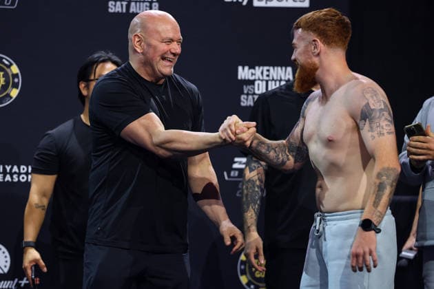 Zuffa Boxing 10 Aaron McKenna vs Etinosa Oliha Weigh-In, 3Arena, Dublin 7 8 2026 UFC CEO and President Dana White and Owen O Neill Dana White and Owen O Neill 7 8 2026  Copyright: xx BB3_6640
