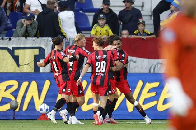 LEEUWARDEN - Excelsior celebrates the 0-3 during the Dutch Eredivisie match between SC Cambuur and Excelsior Rotterdam at the Kooi Stadion on August 7, 2026, in Leeuwarden, the Netherlands. VINCENT JANNINK ANP Eredivisie 2026 27 xVIxANPxSportx xxANPxIVx 565048959 originalFilename: 565048959.jpg
