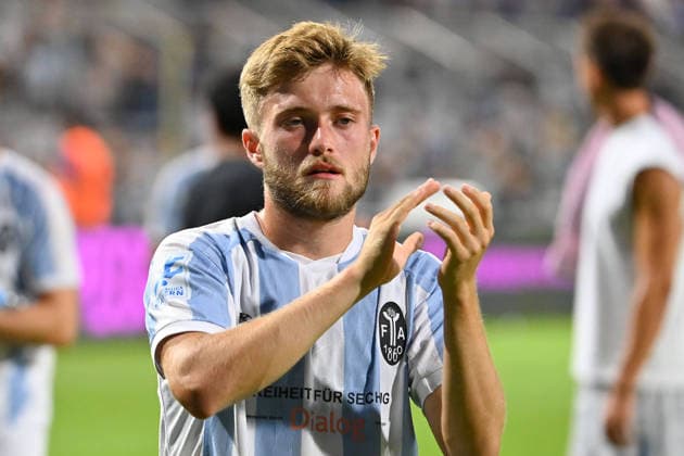 Matthew COLLINS (TSV 1860 Muenchen) , nach Spielende, Aktion,Einzelbild,angeschnittenes Einzelmotiv,Halbfigur,halbe Figur. Fussball Regionalliga Bayern Saison 2026 2027,26 27 3.Spieltag TSV 1860 Muenchen - FC Augsburg II 2-2 am 07.08.2026 in Muenchen GRUENWALDER STADION. *** Matthew COLLINS TSV 1860 Munich, after the game, action shot, single frame, cropped close-up, half-length shot, soccer, Bavarian Regional League, 2026–2027 season,Matchday 26–27, TSV 1860 Munich vs. FC Augsburg II, 2–2 on August 7, 2026, in Munich at GRUENWALDER STADION