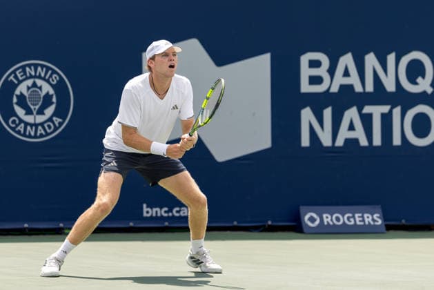 August 7, 2026, Montreal, Quebec, Canada: ALEX MECHELSEN FROM USA waiting service in match against Daniel Merida from Spain in third round at Canadian Open at IGA stadium in Montreal, Quebec, Canada on 2026-08-07 Montreal Canada - ZUMAl189 20260807_zsp_l189_014 Copyright: xYannickxLegarex