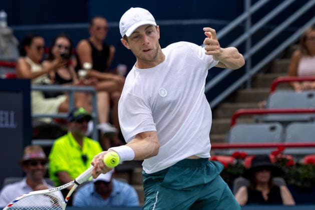 August 7, 2026, Montreal, Quebec, Canada: TALLON GRIEKSPOOR from Nederlands forehand in match against Matteo Arnaldi (30) from Italia in third round at Canadian Open at IGA stadium in Montreal, Quebec, Canada on 2026-08-07 Montreal Canada - ZUMAl189 20260807_zsp_l189_054 Copyright: xYannickxLegarex