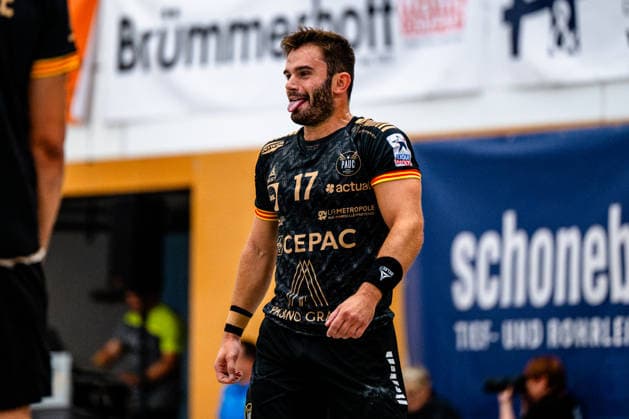 07.08.2026, xdobgx, Handball Heide-Cup 2026, VFL Gummersbach - Provence Aix v.l. Antoine Tissot (PAUC Handball, 17) Portrait, Portraet, Einzelbild Schneverdingen *** August 7, 2026, xdobgx, 2026 Heide Cup Handball Tournament, VFL Gummersbach vs. Provence Aix-en-Provence Antoine Tissot PAUC Handball, 17 Portrait, Portrait, Single Image Schneverdingen