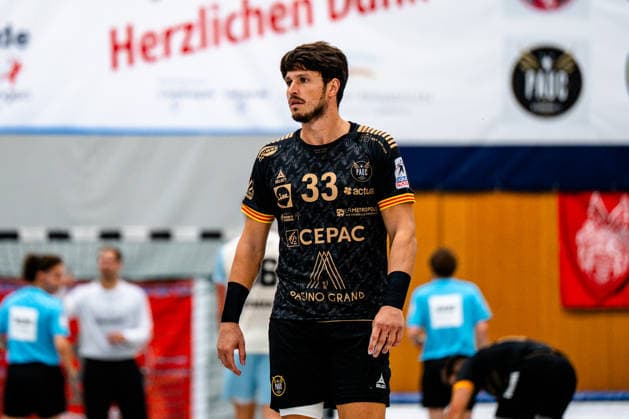 07.08.2026, xdobgx, Handball Heide-Cup 2026, VFL Gummersbach - Provence Aix v.l. Alexandre Tritta (PAUC Handball, 33) Portrait, Portraet, Einzelbild Schneverdingen *** August 7, 2026, xdobgx, 2026 Heide Cup Handball Tournament, VFL Gummersbach vs. Provence Aix-en-Provence Alexandre Tritta PAUC Handball, 33 Portrait, Portrait, Single Image, Schneverdingen