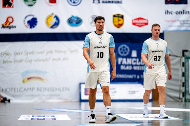 07.08.2026, xdobgx, Handball Heide-Cup 2026, VFL Gummersbach - Provence Aix v.l. Alex Dujshebaev (VfL Gummersbach, 10) Freisteller, Einzelbild, Ganzkoerper Schneverdingen *** August 7, 2026, xdobgx, 2026 Heide Cup Handball Tournament, VFL Gummersbach vs. Provence Aix, Alex Dujshebaev (VfL Gummersbach), 10 cutouts, single image, full-body shot, Schneverdingen
