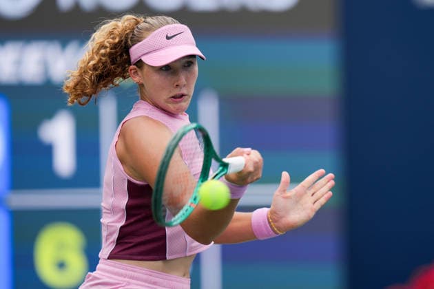 National Bank Open 2026 - Day 7 TORONTO, CANADA - AUGUST 7 : Mirra Andreeva in action against Leylah Fernandez of Canada in the round of 32 during the WTA, Tennis Damen 1000 National Bank Open in Toronto, Ontario, Canada on August 7, 2026. Mert Alper Dervis Anadolu Ontario Canada. Editorial use only. Please get in touch for any other usage.  Copyright: x2026xAnadoluxMertxAlperxDervisx