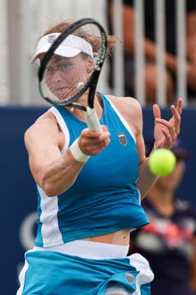 National Bank Open 2026 - Day 7 TORONTO, CANADA - AUGUST 7 : Liudmila Samsonova in action against Maya Joint of Australia in the round of 32 during the WTA, Tennis Damen 1000 National Bank Open in Toronto, Ontario, Canada on August 7, 2026. Mert Alper Dervis Anadolu Ontario Canada. Editorial use only. Please get in touch for any other usage.  Copyright: x2026xAnadoluxMertxAlperxDervisx