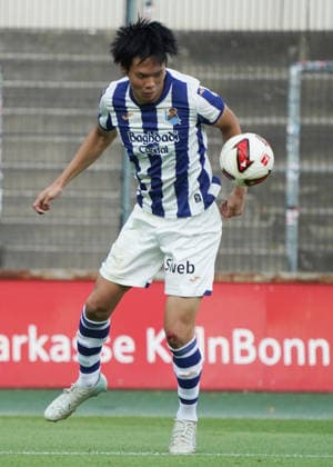 07.08.2026, Fussball, Köln, Testspiel, Freundschaftsspiel, s1.FC Köln vs Real Sociedad San Sebastian , Franz Kremer Stadion Köln, Kita Kazunari Real Sociedad san sebastian , Aktion, Einzelbild *** August 7, 2026, Soccer, Cologne, Exhibition Match, Friendly Match, s1 FC Cologne vs. Real Sociedad San Sebastián, Franz Kremer Stadium, Cologne, Kita Kazunari Real Sociedad San Sebastián, Action, Still Image