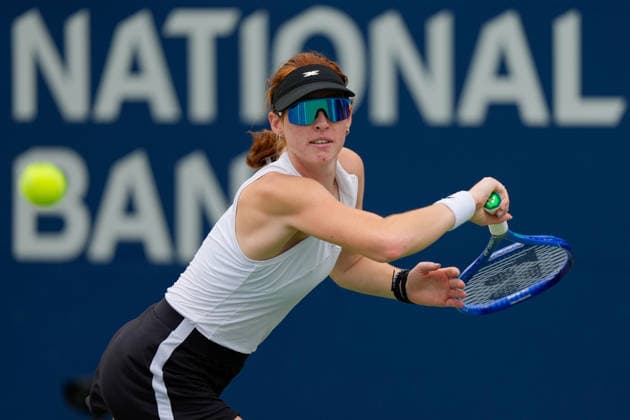 WTA, Tennis Damen Masters 1000 National Bank Open Toronto 2026 - Round of 32 - Day 7 Maya Joint of Australia plays a forehand during the Women™s Singles round of 32 match against Liudmila Samsonova of Russia on day 7 of the WTA Masters 1000 National Bank Open at Sobeys Stadium on August 7, 2026, in Toronto, Canada. (Photo by Leonardo Ramirez Eyepix Group) Copyright: xLeonardoxRamirezx xEyepixxGroupx LR_06082026_09120