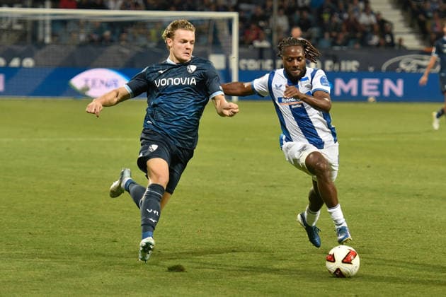 v. li. im Zweikampf Christian Rasmussen (Bochum 7) Deyovaisio Zeefuik (BSC 42) 07.08.2026 ¢ Fussball ¢ VfL Bochum vs Hertha BSC, Vonovia Ruhrstadion, Bochum, DFB DFL REGULATIONS PROHIBIT ANY USE OF PHOTOGRAPHS AS IMAGE SEQUENCES AND OR QUASI-VIDEO NRW Germany *** From left: Christian Rasmussen (Bochum) and Deyovaisio Zeefuik (BSC) in a one-on-one duel, July 8, 2026 ¢ Soccer ¢ VfL Bochum vs. Hertha BSC, Vonovia Ruhrstadion, Bochum, DFB and DFL regulations prohibit any use of photographs as image sequences and or quasi-video. NRW, Germany Copyright: xpepphotox xSaschaxWeizx pep00321, pep_20260807_hm_396255