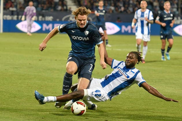v. li. im Zweikampf Christian Rasmussen (Bochum 7) Deyovaisio Zeefuik (BSC 42) 07.08.2026 ¢ Fussball ¢ VfL Bochum vs Hertha BSC, Vonovia Ruhrstadion, Bochum, DFB DFL REGULATIONS PROHIBIT ANY USE OF PHOTOGRAPHS AS IMAGE SEQUENCES AND OR QUASI-VIDEO NRW Germany *** From left: Christian Rasmussen (Bochum) and Deyovaisio Zeefuik (BSC) in a one-on-one duel, July 8, 2026 ¢ Soccer ¢ VfL Bochum vs. Hertha BSC, Vonovia Ruhrstadion, Bochum, DFB and DFL regulations prohibit any use of photographs as image sequences and or quasi-video. NRW, Germany Copyright: xpepphotox xSaschaxWeizx pep00321, pep_20260807_hm_396259