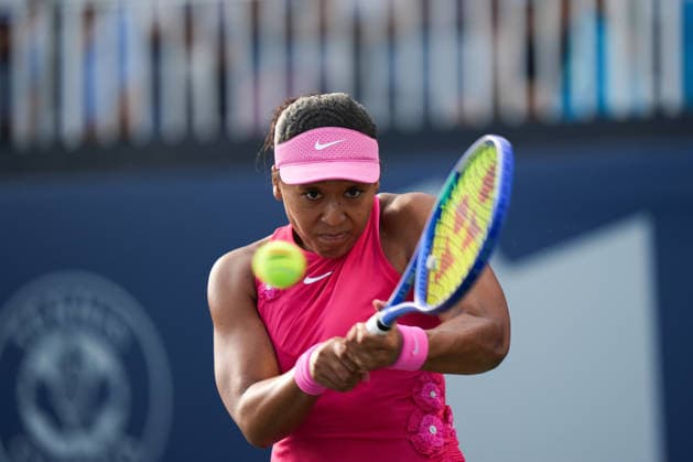 National Bank Open 2026 - Day 7 TORONTO, CANADA - AUGUST 7 : Naomi Osaka of Japan in action against Elise Mertens of Belgium in the round of 32 during the WTA, Tennis Damen 1000 National Bank Open in Toronto, Ontario, Canada on August 7, 2026. Mert Alper Dervis Anadolu Ontario Canada. Editorial use only. Please get in touch for any other usage.  Copyright: x2026xAnadoluxMertxAlperxDervisx