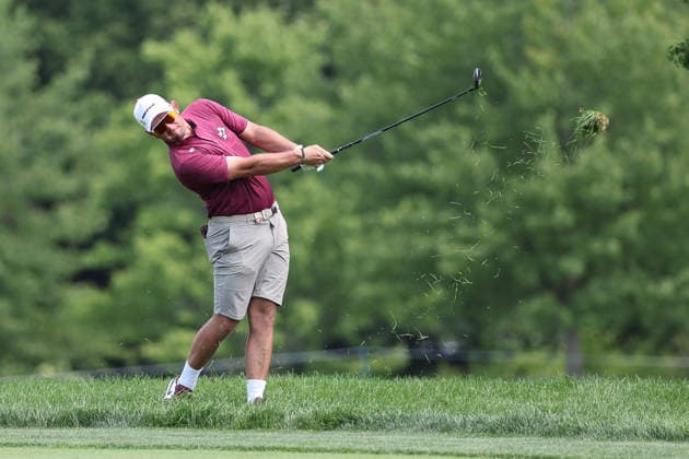 BEDMINSTER, NJ - AUGUST 07: Lucas Herbert of the LIV Golf League hits the ball on the 9th hole during the second round of LIV Golf New York on August 7, 2026 at Trump National Golf Club in Bedminster, New Jersey. (Photo by Andrew Mordzynski Icon Sportswire) GOLF: AUG 07 LIV Golf New York EDITORIAL USE ONLY Icon2608078141611