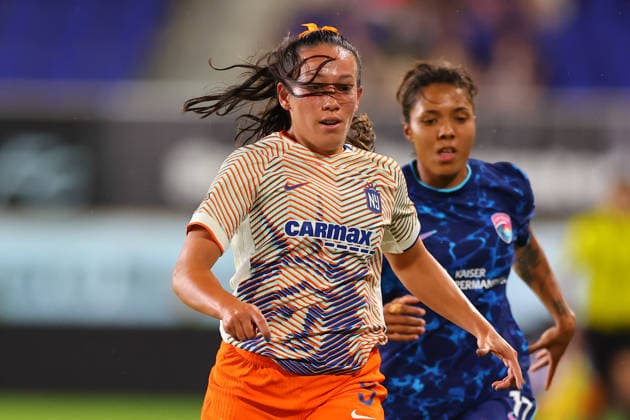 HARRISON, NJ - AUGUST 07: Bruna Santos Nhaia 3 of the Gotham FC during the NWSL game against the San Diego Wave FC on August 7, 2026 at Sports Illustrated Stadium in Harrison, New Jersey. (Photo by Rich Graessle Icon Sportswire) SOCCER: AUG 07 NWSL Gotham FC vs SD Wave EDITORIAL USE ONLY Icon26080729976