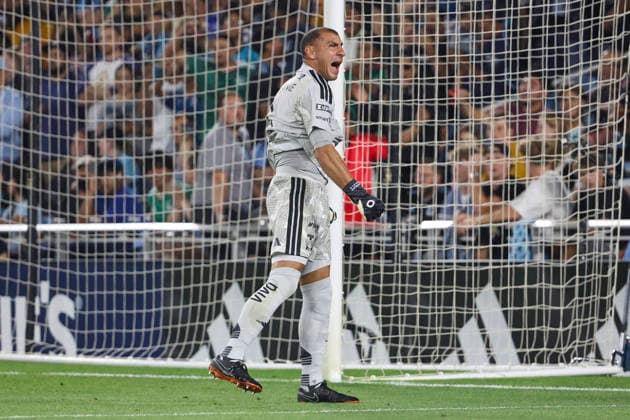 August 7, 2026, St. Paul, Minnesota, United States: Tigres UANL goalkeeper NAHUEL GUZMAN (1) reacts after stopping a penalty shot. Minnesota United hosted Tigres UANL August 7th. The teams faced off at Allianz Field in St. Paul, Minnesota. Tigres UANL was victorious in a penalty shootout. Leagues Cup 2026 - Tigres UANL 4:2 Minnesota United  - ZUMAt166 20260807_zsp_t166_002 Copyright: xMichaelxTurnerx