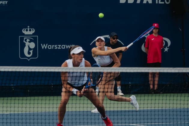 WTA, Tennis Damen 125 Warsaw T-Mobile Polish Open - Doubles Final Alicja Rosolska of Poland and Martyna Kubka of Poland are seen during the doubles final of the WTA 125 Warsaw T-Mobile Polish Open tennis tournament in Warsaw, Poland, on August 7, 2026. Warsaw Poland  Copyright: xMarekxAntonixIwaÅ czukx originalFilename:iwanczuk-thedoubl260808_npWAQ.jpg