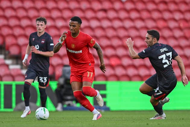 Middlesbrough v Wrexham - Carabao Cup First Round Morgan Whittaker of Middlesbrough during the Carabao Cup 1st Round match between Middlesbrough and Wrexham at the Riverside Stadium in Middlesbrough, United Kingdom. Middlesbrough North Yorkshire United Kingdom  Copyright: xMIxNewsx originalFilename:fletcher-middlesb260807_npyGY.jpg