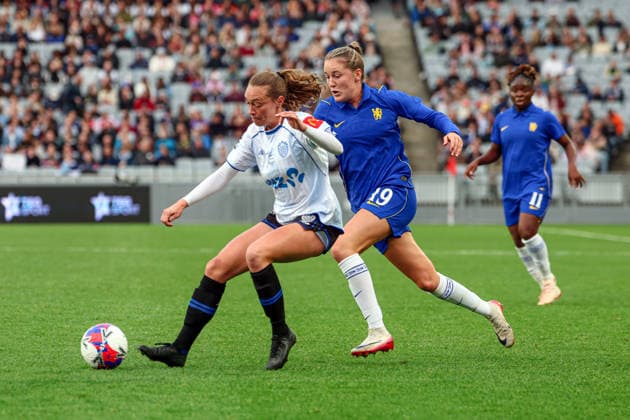 New Zealand International Football Festival Auckland Invitational XI Women s Liz Anton and Chelsea FC Womens s Wieke Kaptein. New Zealand International Football Festival - Chelsea FC Women v Auckland Invitational XI Women at Eden Park, Auckland, New Zealand, Saturday 8 August 2026. Photo: Shane Wenzlick z Copyright: xShanexWenzlickx xPhotosport.nzx