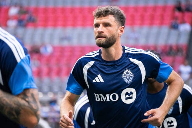 VANCOUVER, CANADA - AUGUST 7: Thomas Muller of Vancouver Whitecaps FC during warm ups before during the Leagues Cup group stage match between Vancouver Whitecaps FC and FC Juarez at BC Place Stadium on August 7, 2026 in Vancouver, British Columbia, Canada.  Copyright: xAmyxElle SPPx Sportspressphoto_SPR202228