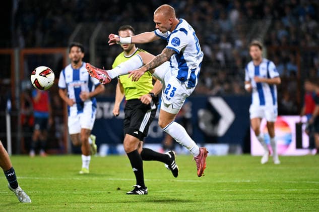 Bochum, Germany, 2. Bundesliga, Matchday 1, Vonovia Ruhrstadion Bochum, VfL Bochum vs Hertha BSC Berlin 0:1; Jon Dagur Thorsteinsson (HBB). *** Bochum, Germany, 2. Bundesliga, Matchday 1, Vonovia Ruhrstadion Bochum, VfL Bochum vs. Hertha BSC Berlin 0–1 Jon Dagur Thorsteinsson HBB