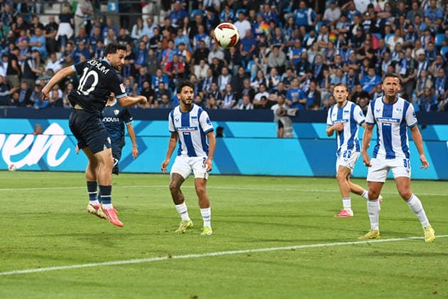 Berkan TAZ (BO) Aktion, Kopfball, Fussball 2. Bundesliga, 1. Spieltag, VfL Bochum (BO) - Hertha BSC Berlin (B) am 07.08.2026 im Vonovia Ruhrstadion Bochum Deutschland. DFL regulations prohibit any use of photographs as image sequences and or quasi-video Â *** Berkan TAZ BO Action, Header, Soccer 2. Bundesliga, Matchday 1, VfL Bochum BO vs. Hertha BSC Berlin B on August 7, 2026, at the Vonovia Ruhrstadion in Bochum, Germany. DFL regulations prohibit any use of photographs as image sequences and or quasi-video. Â