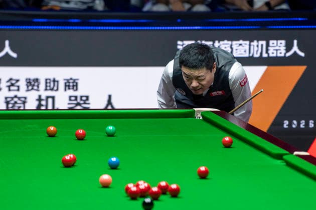 (260808) -- TAIYUAN, Aug. 8, 2026 -- Ding Junhui of China competes during the round 1 match between Ding Junhui of China and David Gilbert of England at China Open 2026 snooker tournament in Taiyuan, north China s Shanxi Province, Aug. 8, 2026. ) (SP)CHINA-TAIYUAN-SNOOKER-CHINA OPEN-ROUND 1 (CN) CaoxYang 