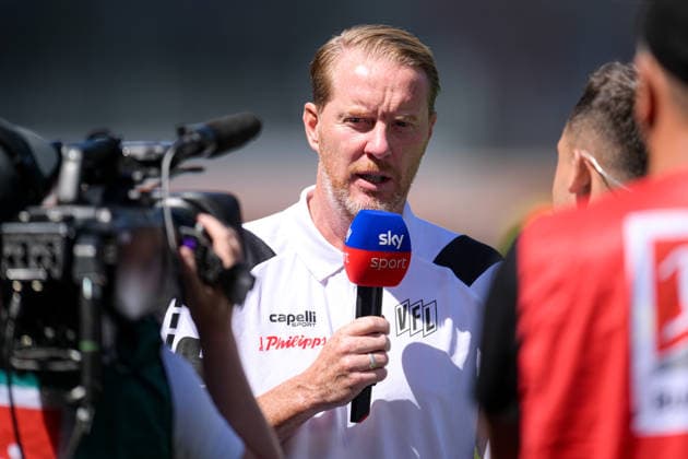Fußball, 2. Bundesliga, 20260808, 1. FC Heidenheim - VfL Osnabrück. Im Bild Trainer Osnabrück Timo SCHULTZ TV Interview. Heidenheim Voith-Arena Baden-Württemberg Deutschland *** Soccer, 2. Bundesliga, 20260808, 1 FC Heidenheim vs. VfL Osnabrück. Pictured: Osnabrück coach Timo SCHULTZ during a TV interview at Heidenheim s Voith Arena in Baden-Württemberg, Germany Copyright: Passion2Press MarkusxFischerx