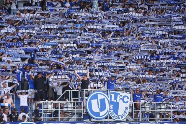 Magdeburg, Sachsen-Anhalt, Deutschland, 08.08.2026: Avnet Arena: 1. Spieltag, Saison 2026 27, 2. Fußball-Bundesliga: 1. FC Magdeburg - Eintracht Braunschweig: Fans vom 1. FC Magdeburg *** Magdeburg, Saxony-Anhalt, Germany, August 8, 2026, Avnet Arena, Matchday 1, 2026–27 Season, 2. Bundesliga, 1. FC Magdeburg vs. Eintracht Braunschweig, 1. FC Magdeburg fans Copyright: xdtsxNachrichtenagenturx dts_129595