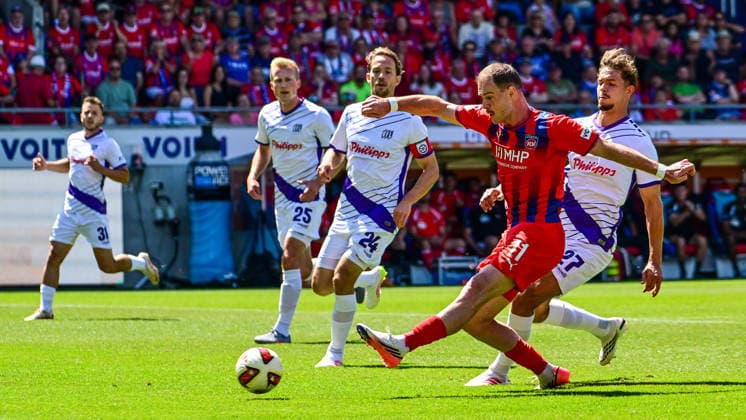 08.08.2026, GER, Fußball, Herren, 2. Bundesliga, 1. FC Heidenheim vs VfL Osnabrück Budu Zivzivadze (Heidenheim, 11), Tor zum 1:0 Heidenheim Voith-Arena Baden-Württemberg Deutschland *** August 8, 2026, Germany, Soccer, Men s, 2. Bundesliga, 1. FC Heidenheim vs. VfL Osnabrück; Budu Zivzivadze (Heidenheim), 11 , goal to make it 1-0; Heidenheim Voith Arena, Baden-Württemberg, Germany Copyright: xNordphotox xHafnerx