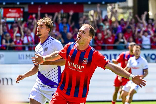 08.08.2026, GER, Fußball, Herren, 2. Bundesliga, 1. FC Heidenheim vs VfL Osnabrück Budu Zivzivadze (Heidenheim, 11), Torjubel nach Tor zum 1:0 Heidenheim Voith-Arena Baden-Württemberg Deutschland *** August 8, 2026, Germany, Soccer, Men s, 2. Bundesliga, 1. FC Heidenheim vs. VfL Osnabrück; Budu Zivzivadze, Heidenheim, 11, celebrating after scoring the 1-0 goal; Heidenheim Voith Arena, Baden-Württemberg, Germany Copyright: xNordphotox xHafnerx