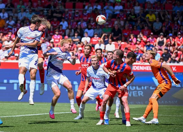 08.08.2026, xemx, Fussball 2.Bundesliga, 1.FC Heidenheim - VfL Osnabrück v.l. Jan Schoeppner (1.FC Heidenheim) Goal scored, erziehlt das Tor zum 3:2 (DFL DFB REGULATIONS PROHIBIT ANY USE OF PHOTOGRAPHS as IMAGE SEQUENCES and or QUASI-VIDEO) Heidenheim *** August 8, 2026, xemx, Soccer 2. Bundesliga, 1 FC Heidenheim vs. VfL Osnabrück, Jan Schoeppner, 1 FC Heidenheim, goal scored, scores the goal to make it 3–2. DFL and DFB regulations prohibit any use of photographs as image sequences and or quasi-video. Heidenheim