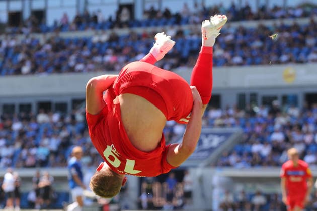08.08.2026, xtvx, Fussball 2.Bundesliga, SV Darmstadt 98 - Holstein Kiel v.l. Goal scored, Tor zum 0:2 Phil Harres (Holstein Kiel) Torjubel, Goal celebration, celebrate the goal, celebrates scoring (DFL DFB REGULATIONS PROHIBIT ANY USE OF PHOTOGRAPHS as IMAGE SEQUENCES and or QUASI-VIDEO) Darmstadt *** August 8, 2026, xtvx, Soccer 2. Bundesliga, SV Darmstadt 98 vs. Holstein Kiel – Goal scored, goal making it 0–2 by Phil Harres, Holstein Kiel goal celebration, Goal celebration, celebrating the goal, celebrating the score. DFL and DFB regulations prohibit any use of photographs as image sequences and or quasi-video. Darmstadt