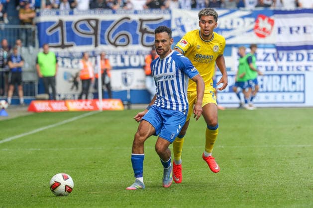 08.08.2026, xgox, Fussball - 2.Bundesliga 1.FC Magdeburg - Eintracht Braunschweig emspor, v.l. Herbert Bockhorn (Magdeburg, 7), Yann Sturm (Braunschweig, 7) Zweikampf, Duell, Kampf, tackle (DFL DFB REGULATIONS PROHIBIT ANY USE OF PHOTOGRAPHS as IMAGE SEQUENCES and or QUASI-VIDEO) Magdeburg *** August 8, 2026, xgox, Soccer, 2. Bundesliga, 1. FC Magdeburg vs. Eintracht Braunschweig, emspor, from left: Herbert Bockhorn (Magdeburg), 7, Yann Sturm, Braunschweig, 7, tackle, duel, battle, DFL DFB REGULATIONS PROHIBIT ANY USE OF PHOTOGRAPHS AS IMAGE SEQUENCES AND OR QUASI-VIDEO, Magdeburg