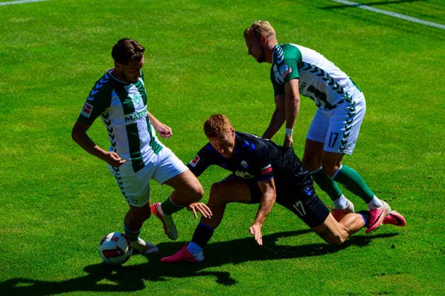 08.08.2026, GER, Freundschaftsspiel SV Werder Bremen vs Paderborn Fussball, Saison 2026 2027), 1.FBL Olivier Deman (Werder Bremen 02) Laurin Curda (SC Paderborn 07 17) Marco Gruell Grüll (Werder Bremen 17); Oythe Stadion am Oyther Berg Niedersachsen Deutschland *** August 8, 2026, GER, Friendly Match: SV Werder Bremen vs. Paderborn, 2026–2027 Season, 1 FBL Olivier Deman Werder Bremen 02 Laurin Curda SC Paderborn 07 17 Marco Gruell Grüll Werder Bremen 17 Oythe Stadium on Oyther Berg, Lower Saxony, Germany Copyright: xnordphotoxGmbHx xKFOTOx
