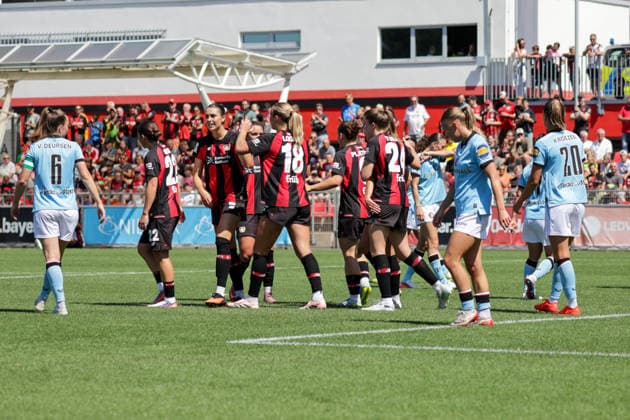 08.08.2026, xgrfx, Fussball Testspiel Frauen, Bayer Leverkusen - Feyenoord Rotterdam v.l. Tor, Cornelia Kramer zum 3:0 (Bayer Leverkusen) (DFL DFB REGULATIONS PROHIBIT ANY USE OF PHOTOGRAPHS as IMAGE SEQUENCES and or QUASI-VIDEO) Leverkusen *** August 8, 2026, xgrfx, Women s Soccer Friendly, Bayer Leverkusen vs. Feyenoord Rotterdam, Goal, Cornelia Kramer on the 3–0 Bayer Leverkusen DFL DFB REGULATIONS PROHIBIT ANY USE OF PHOTOGRAPHS as IMAGE SEQUENCES and or QUASI-VIDEO Leverkusen