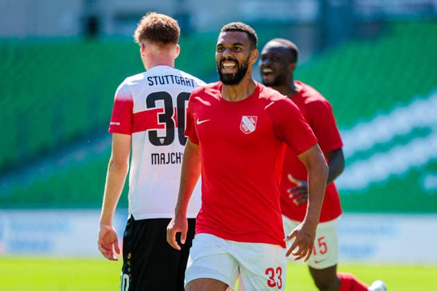 Jesse Tugbenyo (TSV Havelse 1912, 33) jubelt ueber seinen Treffer zum 2:1 GER, TSV Havelse 1912 vs. VfB Stuttgart II, Fussball, 3. Liga, 1. Spieltag, Spielzeit 2026 2027, 08.08.2026 DFL Regulations prohibit any use of photographers as image sequences and or quasi-video. GER, TSV Havelse 1912 vs. VfB Stuttgart II, Fussball, 3. Liga, 1. Spieltag, Spielzeit 2026 2027, 08.08.2026 Hannover *** Jesse Tugbenyo of TSV Havelse 1912, 33, celebrates his goal to make it 2–1 GER, TSV Havelse 1912 vs. VfB Stuttgart II, Soccer, 3. Liga, Matchday 1, 2026–2027 season, August 8, 2026. DFL regulations prohibit any use of photographs as image sequences and or quasi-video. GER, TSV Havelse 1912 vs. VfB Stuttgart II, soccer, 3. Liga, Matchday 1, 2026–2027 season, August 8, 2026, Hanover Copyright: xEibner-Pressefoto JanxRollingerx EP_JSK