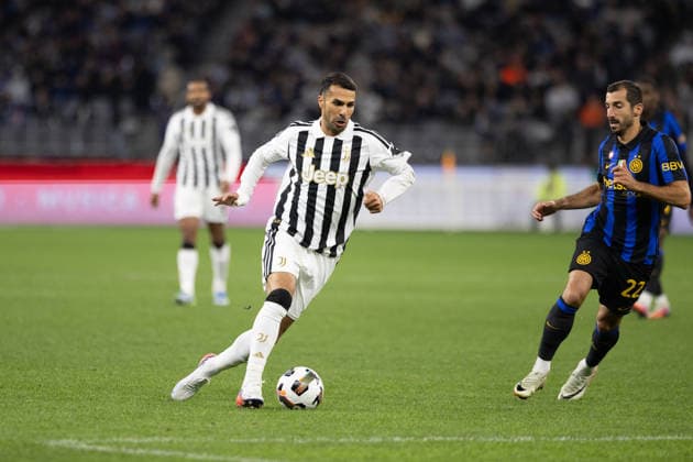 SOCCER JUVENTUS INTER, Juventus Zeki Mehmet Celik 2 during the soccer exhibition match between Juventus and Inter Milan at Optus Stadium in Perth, Saturday, August, 8, 2026. ( NO ARCHIVING PERTH WESTERN AUSTRALIA AUSTRALIA  Copyright: xINGOxBURKHARDTx 20260808133087370262