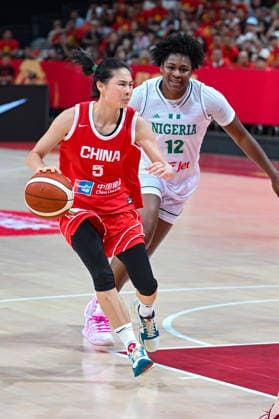 HAIKOU, CHINA - AUGUST 07: Wang Siyu of Team China drives with the ball during the 2026 women s basketball warm-up match between China and Nigeria on August 7, 2026 in Haikou, Hainan Province of China. China defeated Nigeria 70-67 in the first game of the Haikou station, with Zhang Ziyu scoring 24 points and grabbing 11 rebounds, while Yang Shuyu added 12 points.  Copyright: xVCGx 111658791745